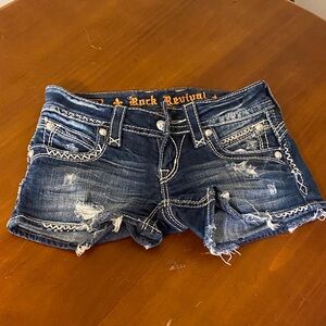 Rock Revival Distressed Blue Jean Shorts